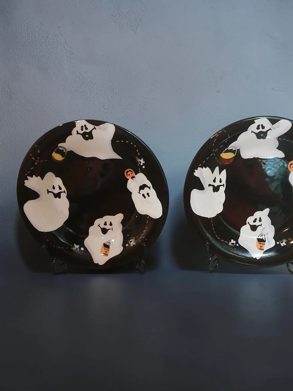 Halloween Ghost Plates - Black and White